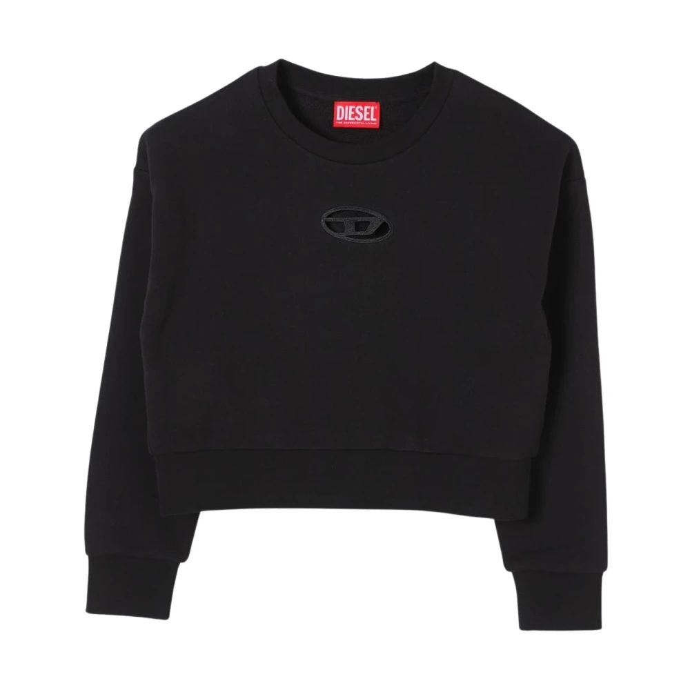 Diesel Unisex Black Cropped Pullover Sweater