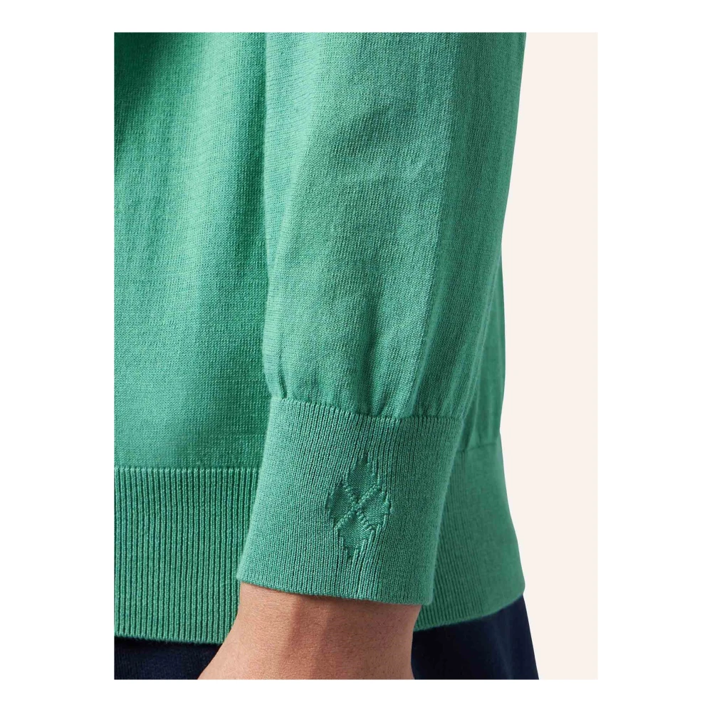 Ballantyne Ultralight Cotton Pullover Green Heren