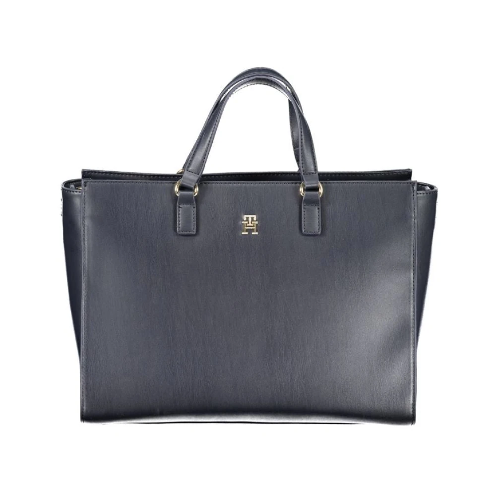 Tommy Hilfiger Blauwe Polyethyleen Handtas met Verstelbare Schouderband Blue Dames