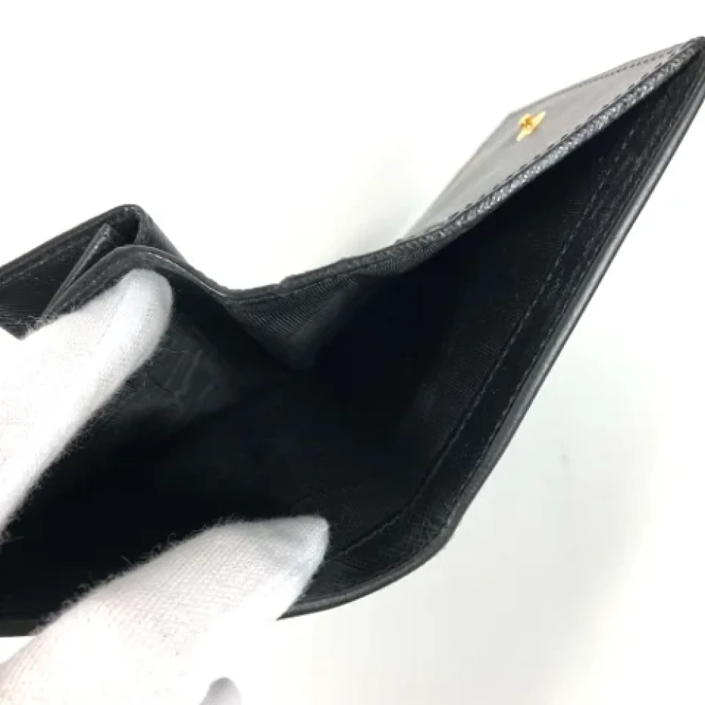 Prada Vintage Pre-owned Leather wallets Black Dames
