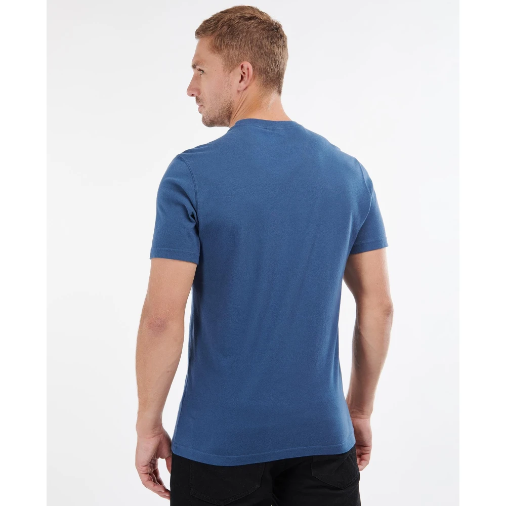 Barbour Grafische Print Katoenen T-Shirt Blue Heren