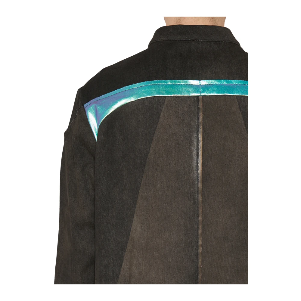 Rick Owens Denim Splintered Outer Shirt Black Heren