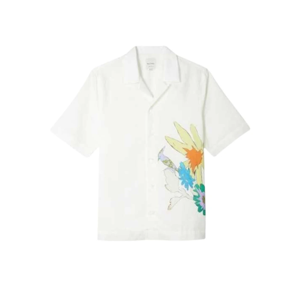 Paul Smith Hombre Blanco - Camisa De Manga Corta Con Estampado De Colibrí Y Flores - Shirts - M