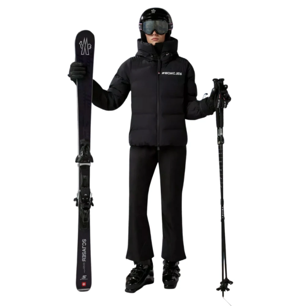 Moncler Ski Suisses Zwart Mat Donsjack Black Dames