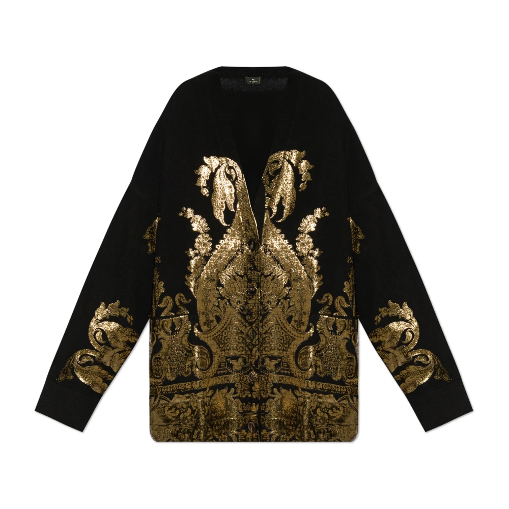 ETRO Losvallende cardigan met glanzende print Black Dames