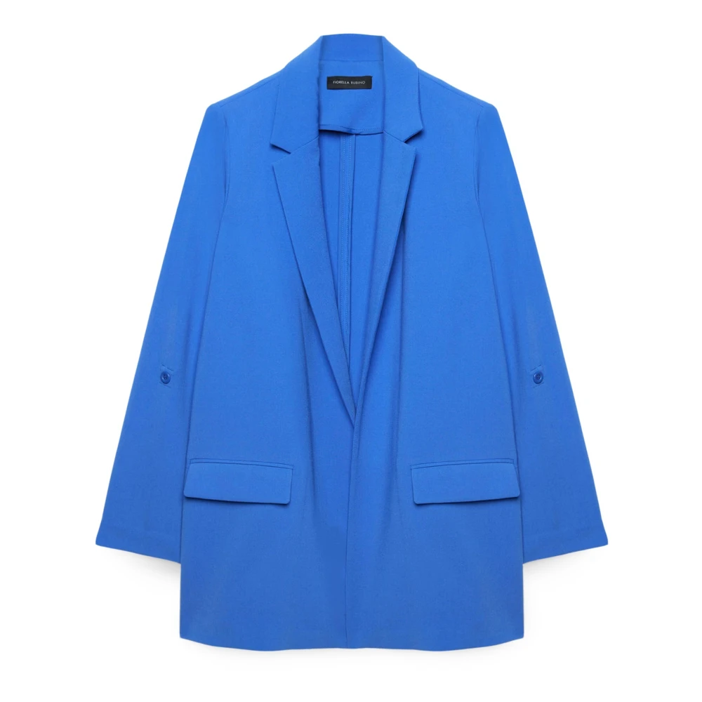 Fiorella Rubino Open Front Blazer Blue Dames