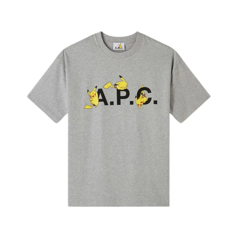 A.p.c. Pikachu Bedrukt T-shirt Biologisch Katoen Gray Heren