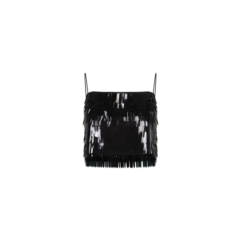 Self Portrait Women's Black Sleeveless Tops, M, Top