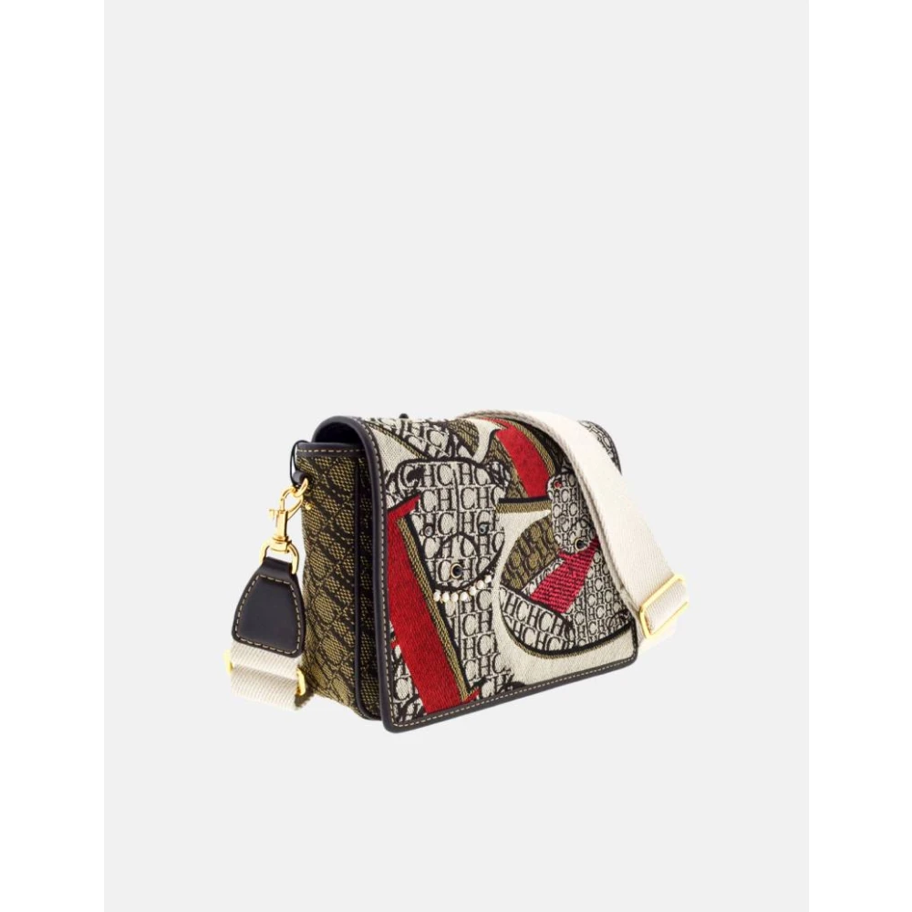 Carolina Herrera Canvas Crossbody Tas met Teddybeer Print Multicolor Dames