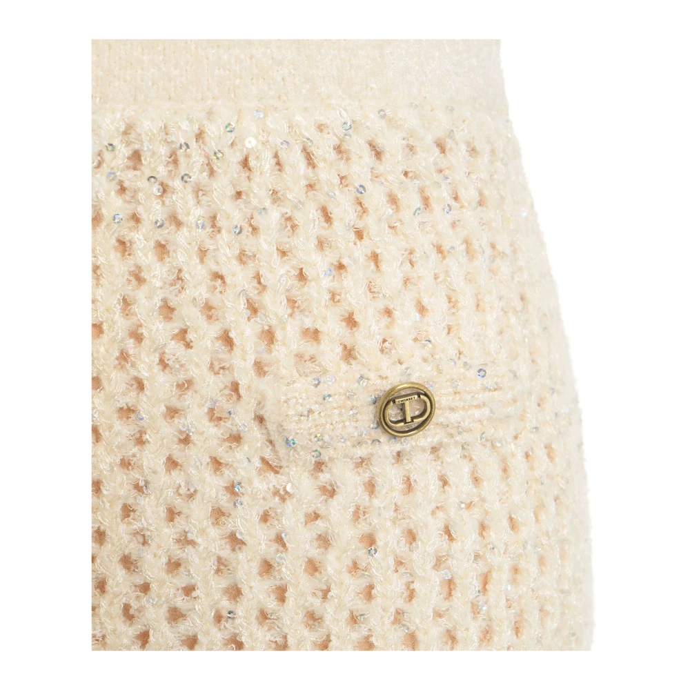 Twinset Witte Minirok met Glitterafwerking White Dames
