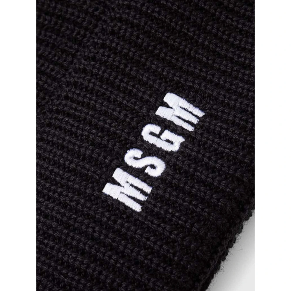 Msgm Zwarte Impact Beanie van wolmix Black Heren