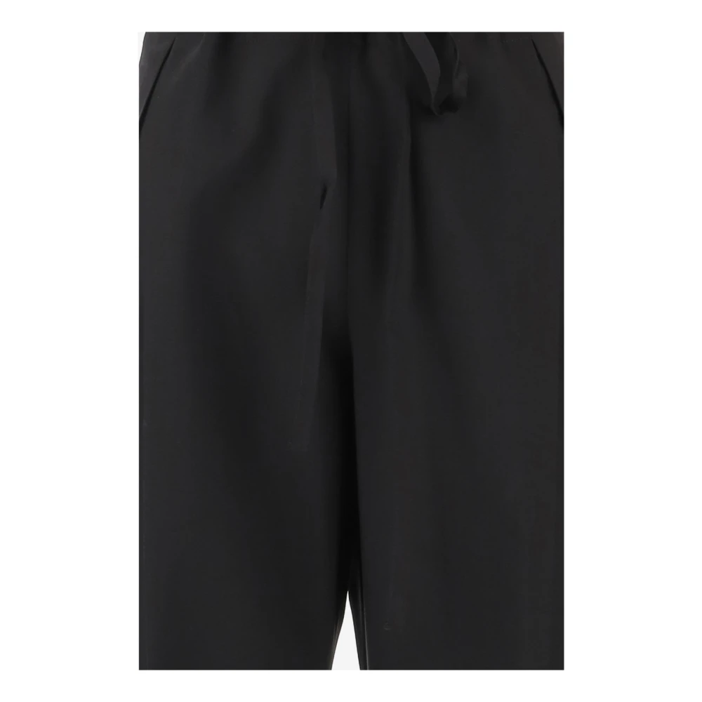 Khaite Wollen Slim-fit Broek Zwart Elastisch Black Dames