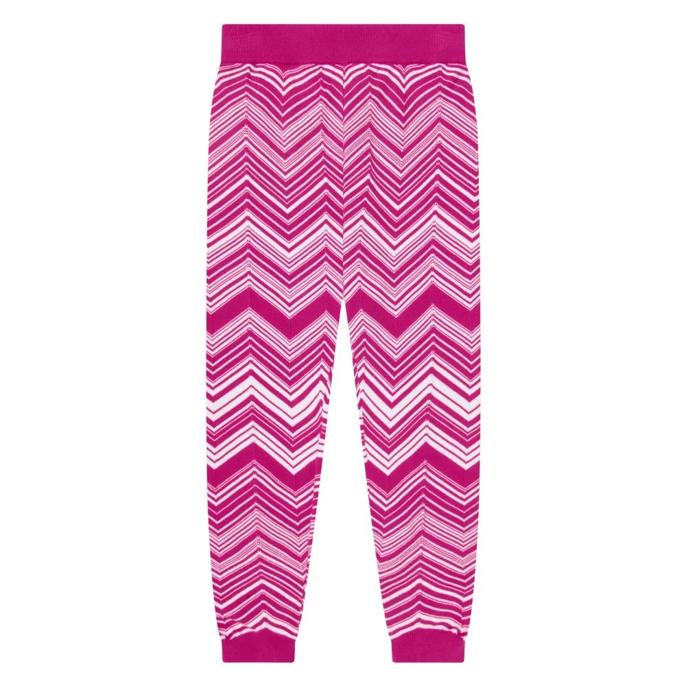 Missoni , Sweatpants, Female, Pink, 4 Y, Zigzag Knitted Leggings In Pink