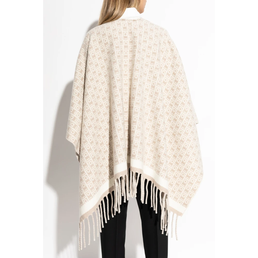 Salvatore Ferragamo Poncho met monogram Beige Dames