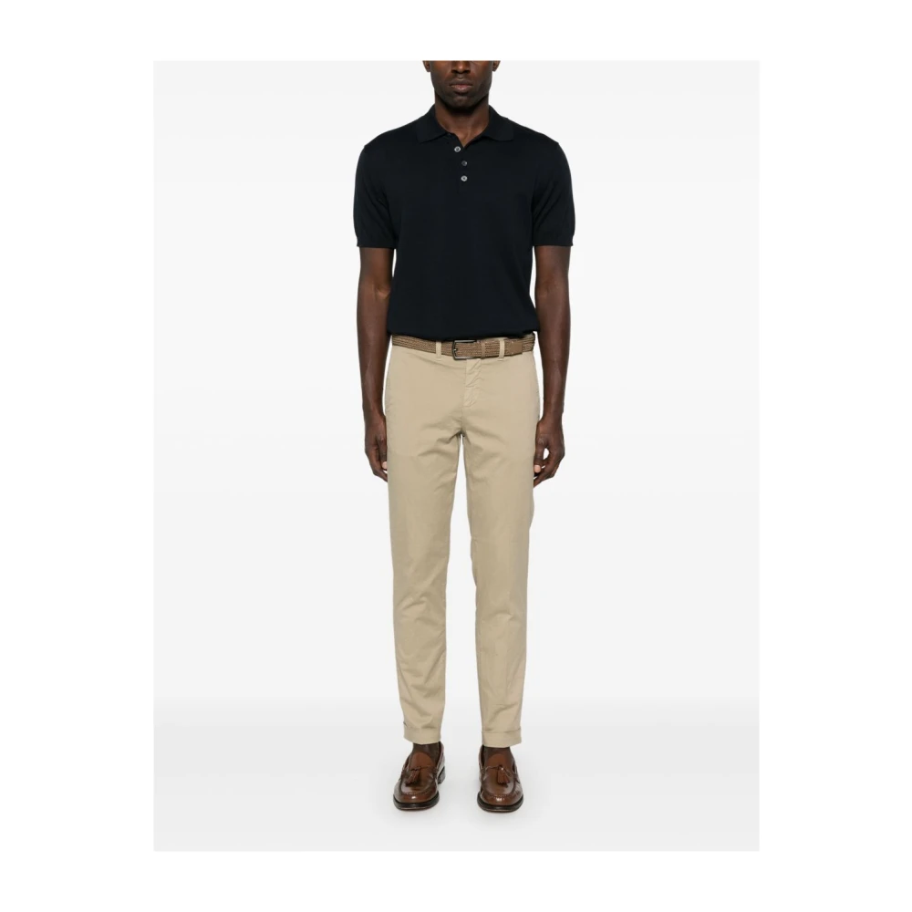Daniele Fiesoli Blauw Geribbelde Manchetten Poloshirt Blue Heren