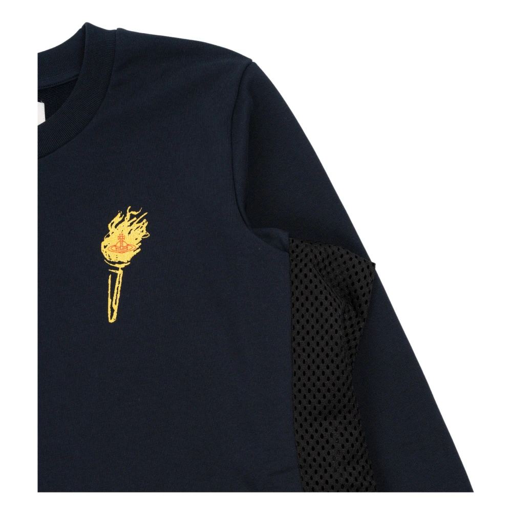 Vivienne Westwood Blauw Navy Iris Sweatshirt met Torch Orb Print Blue Dames