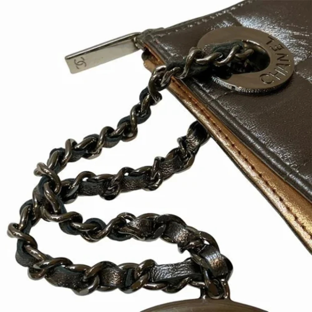 Chanel Vintage Pre-owned Leather chanel-bags Gray Dames