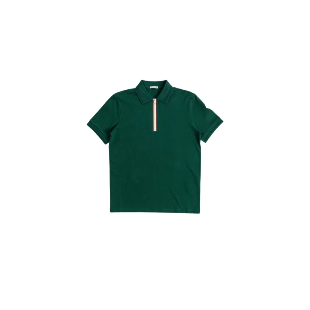Moncler Smaragdgroene Half-Zip Poloshirt Green Heren