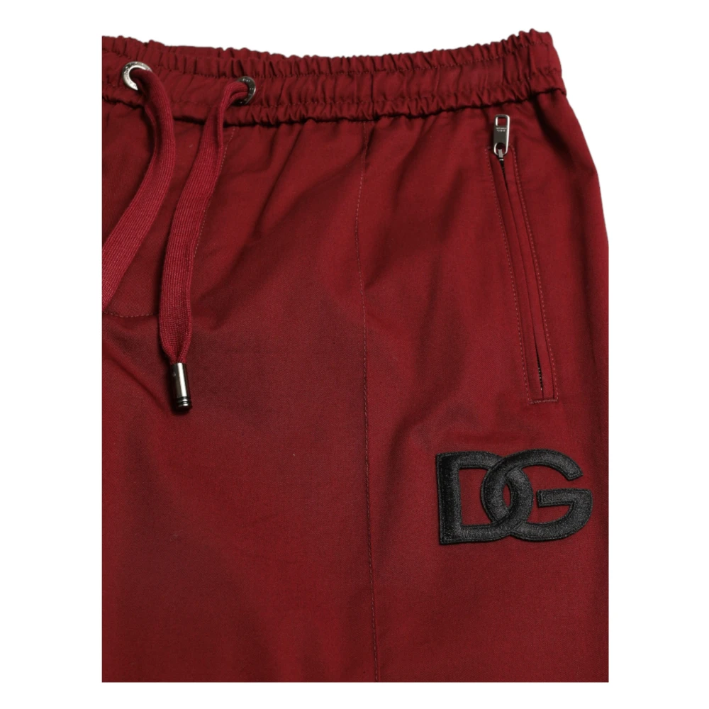 Dolce & Gabbana Luxe Katoenen Stretch Jogger Broek Red Heren