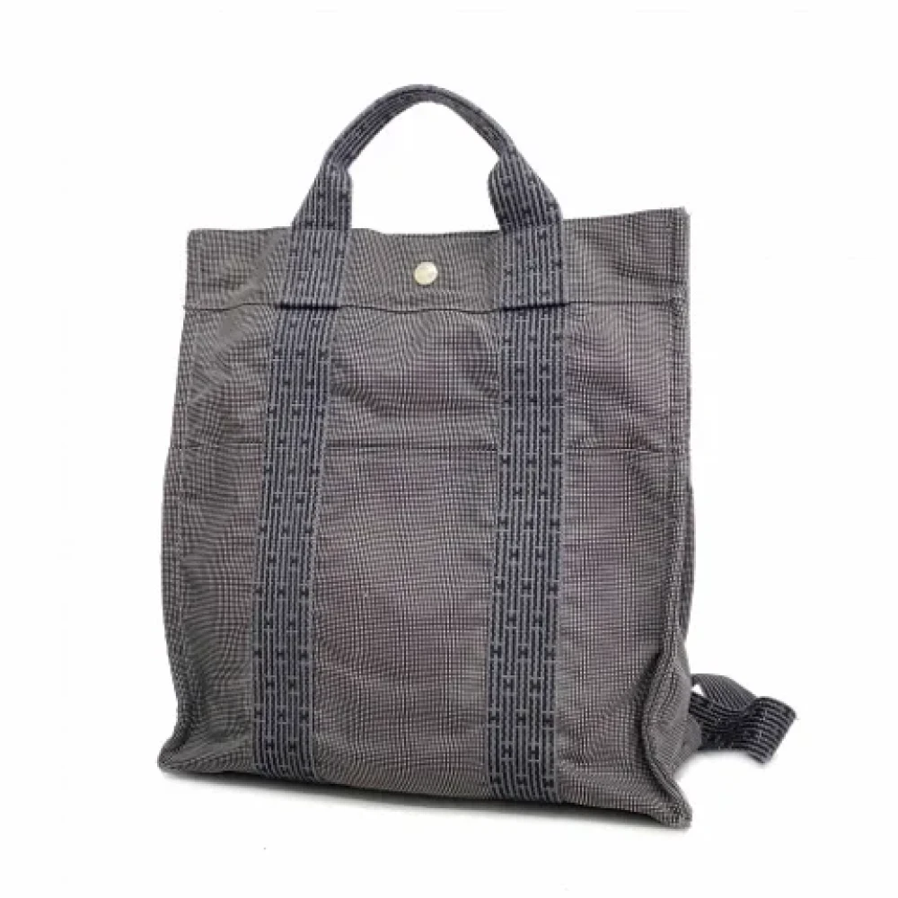 Hermès Vintage Pre-owned Canvas backpacks Gray Dames