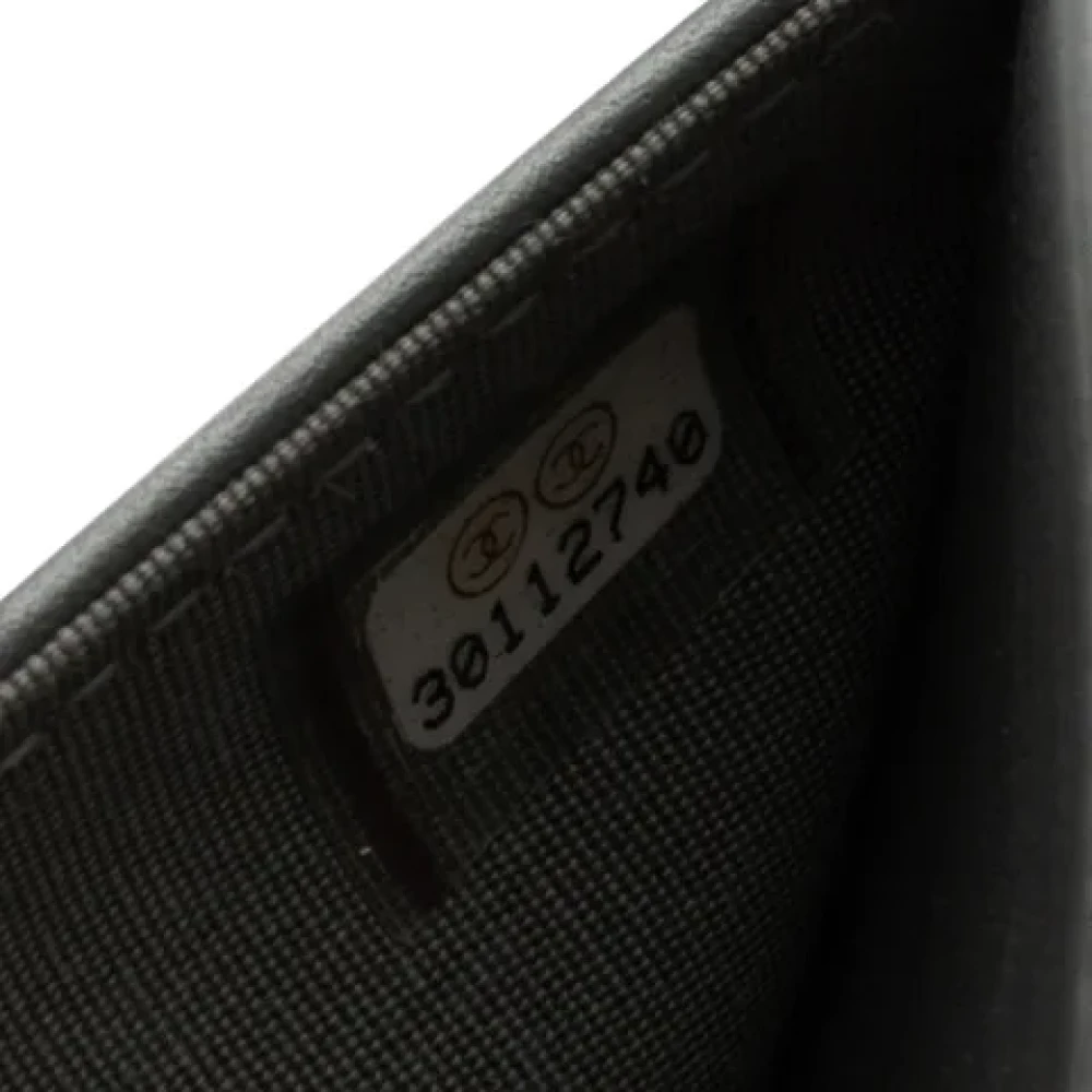 Chanel Vintage Pre-owned Leather wallets Gray Dames
