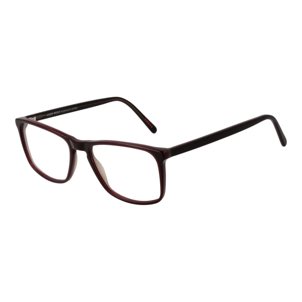 Andy Wolf Unisex Black Glasses, One Size, Burgundy Rectangle Optical Frames