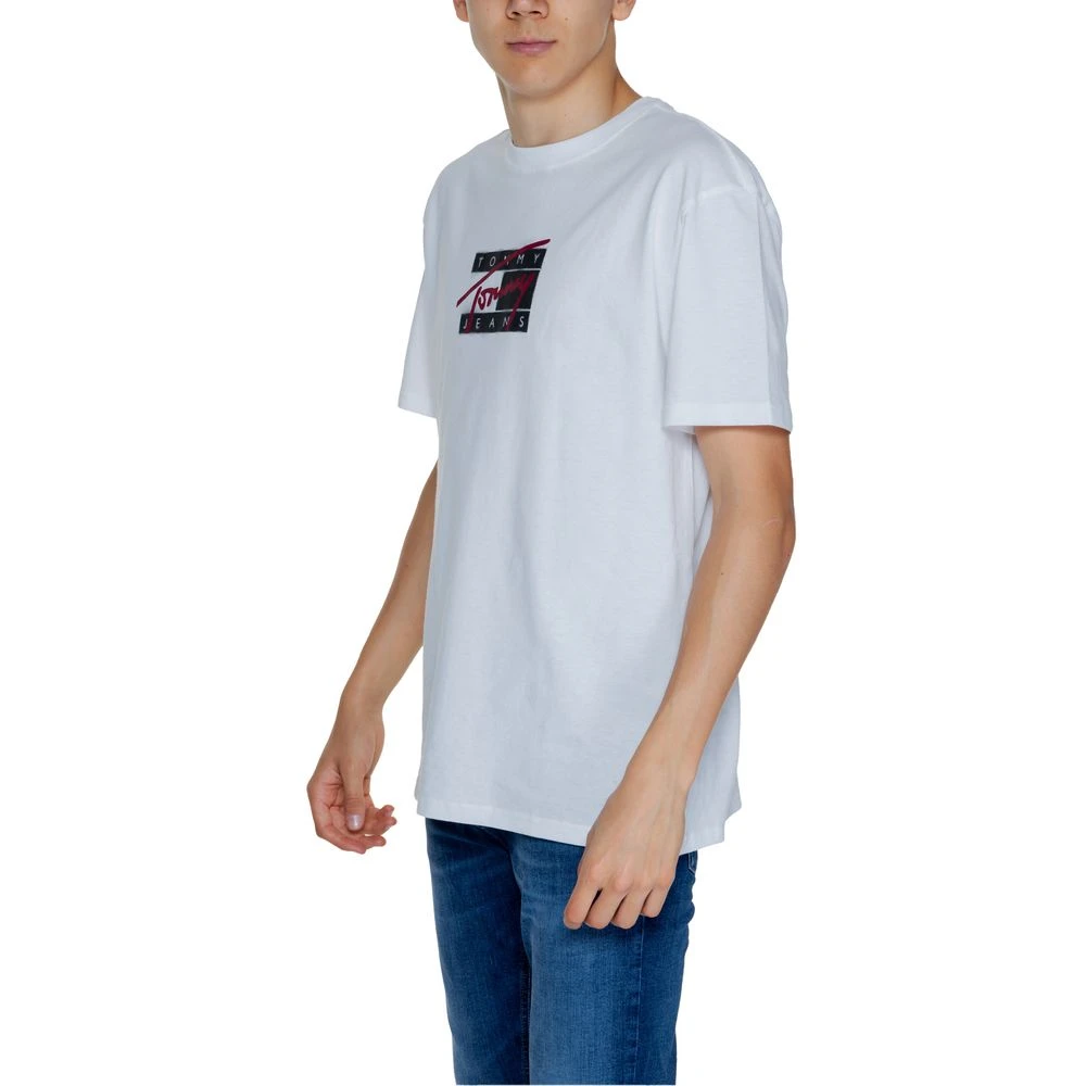 Tommy Jeans Gerecycled Katoen Heren T-shirt Herfst Winter Collectie White Heren