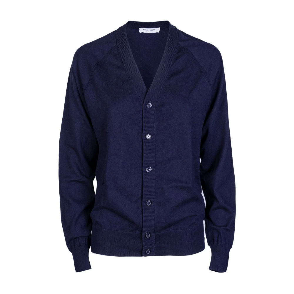 Paolo Pecora Men's Blue Cardigan - Cardigans - 2XL - Knitwear