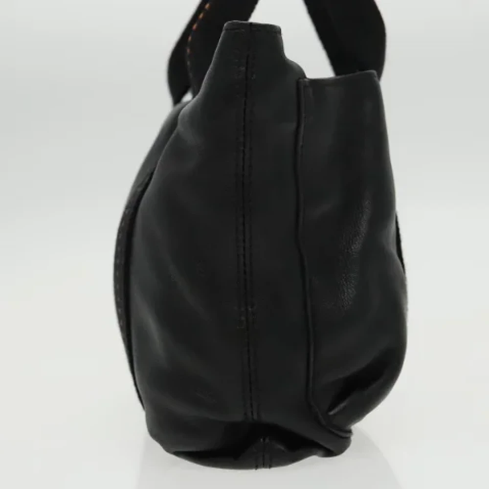 Hermès Vintage Pre-owned Leather handbags Black Dames