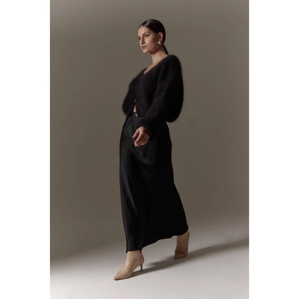 American Dreams Geknipte Mohair Cardigan Zwart Black Dames