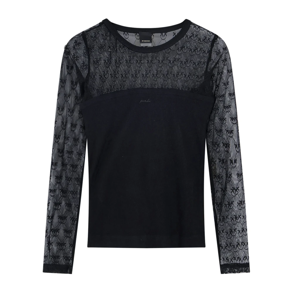 Pinko Vrouw Zwart Tops Dames, L, Long Sleeve Tops