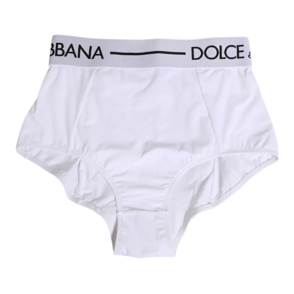 Dolce & Gabbana Women's White Logo Waistband Coulotte Underwear