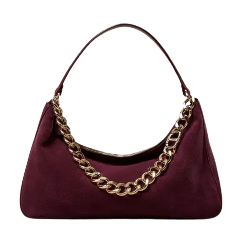 Twinset Women's Red Shoulder Bags, One Size, Hobo Bag 'Liliane' Suede Leather