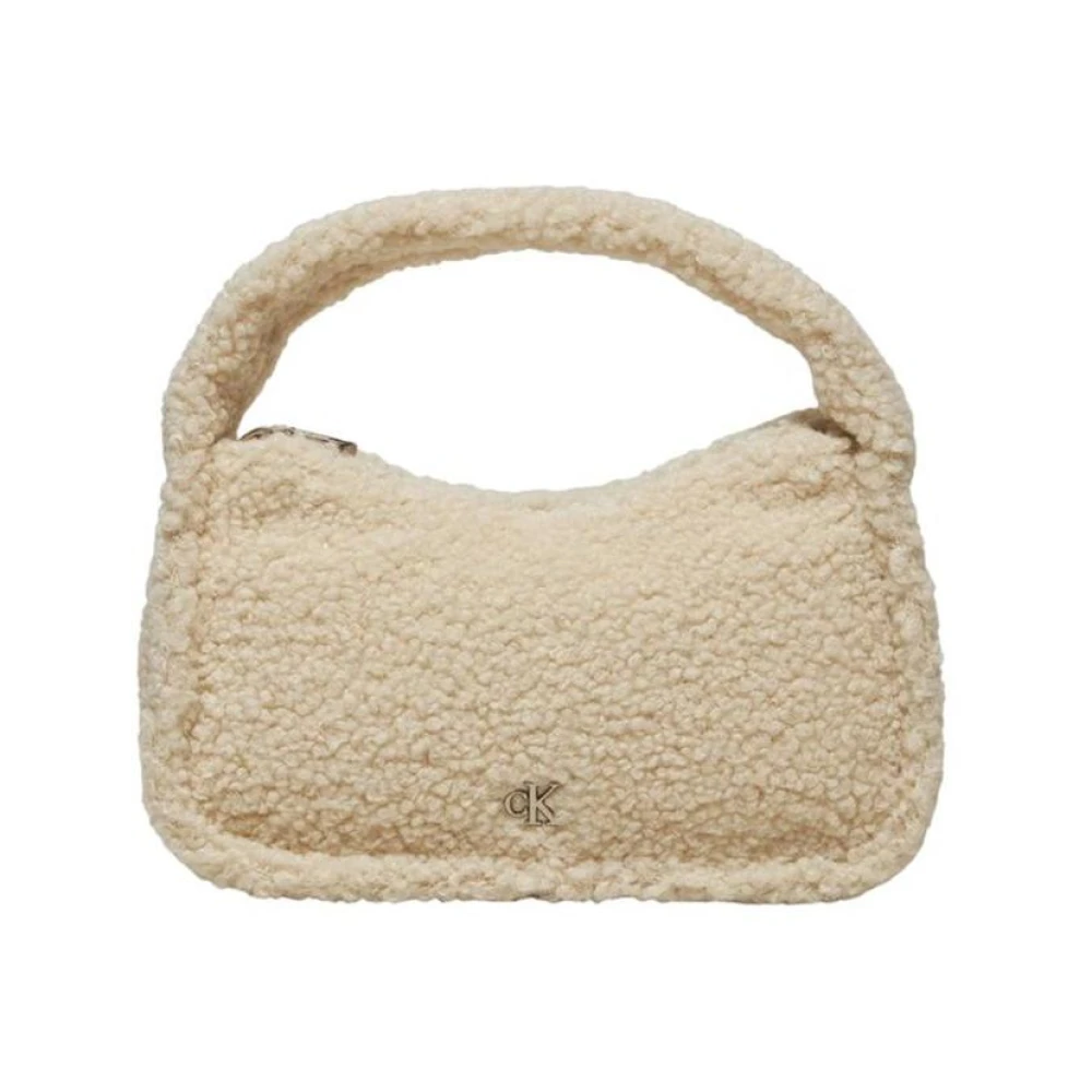 Calvin Klein Jeans Sherpa Mini Zip Eco-Vriendelijke Handtas Beige Dames