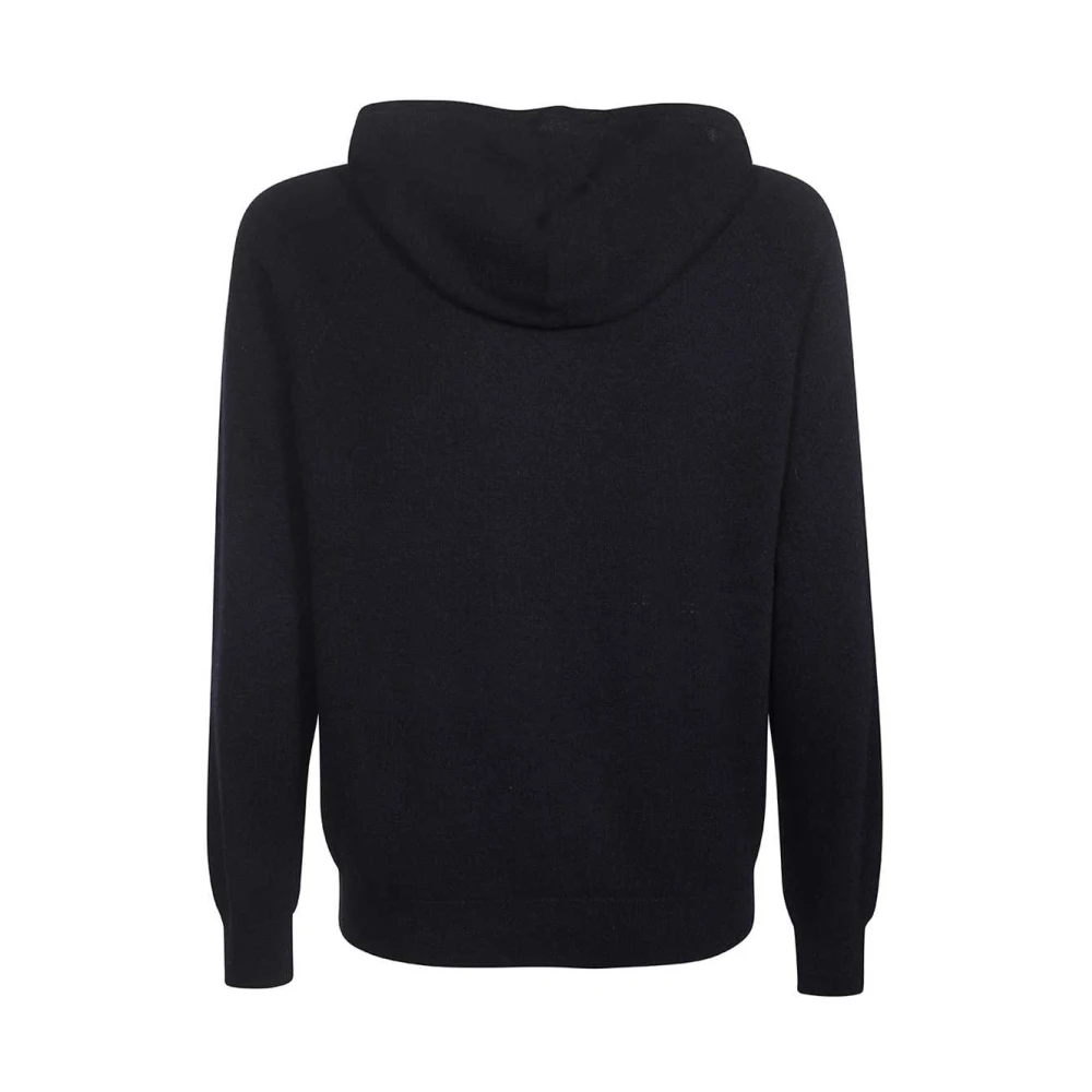 Emporio Armani Cashmere Gebreide Hoodie Blue Heren