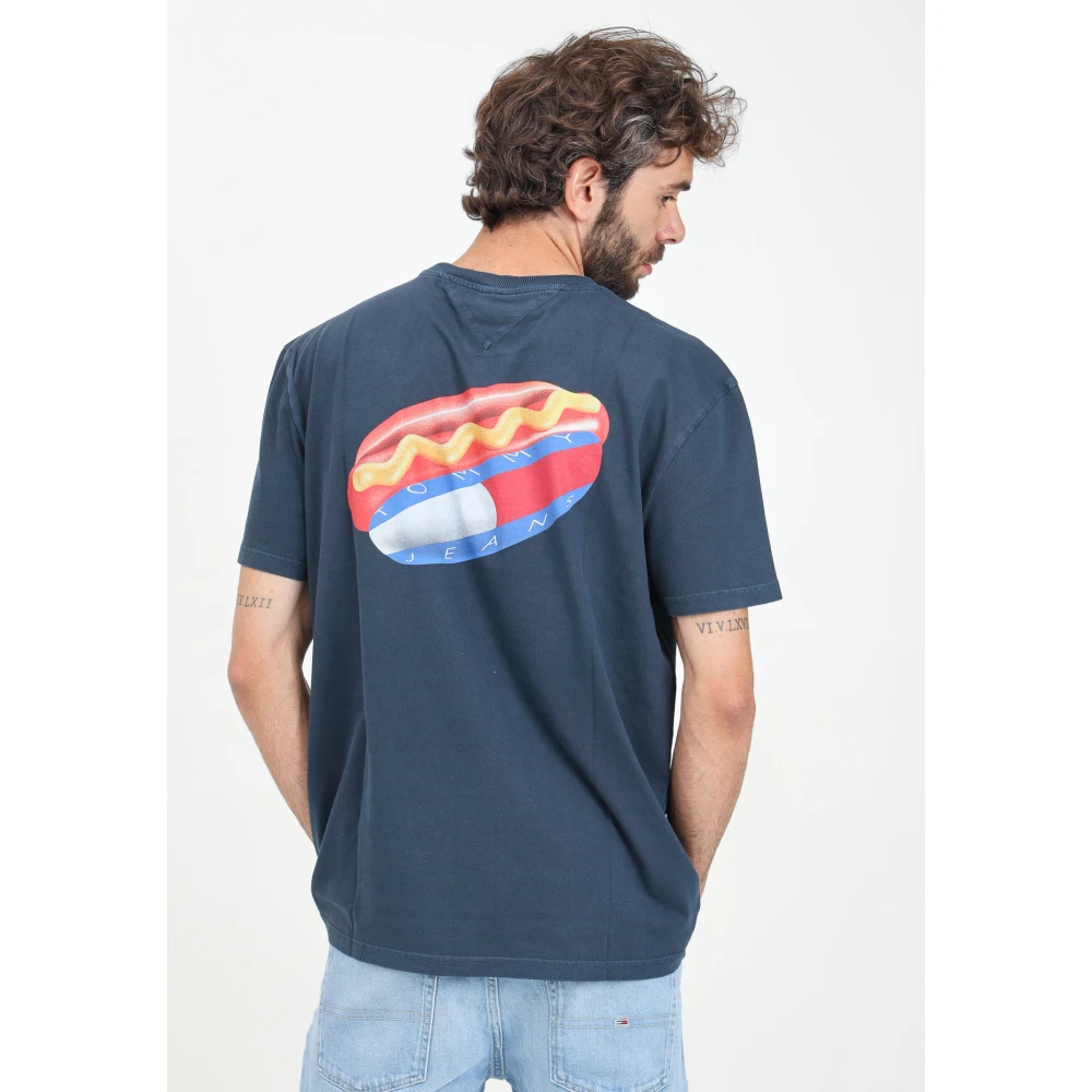 Tommy Jeans Blauw Kortemouw Grafisch T-shirt Blue Heren