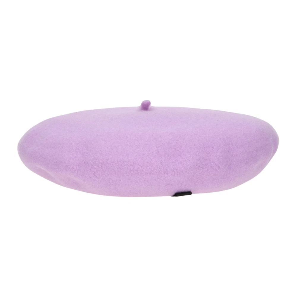 Borsalino Wollen Baret met Gouden Logo Purple Unisex