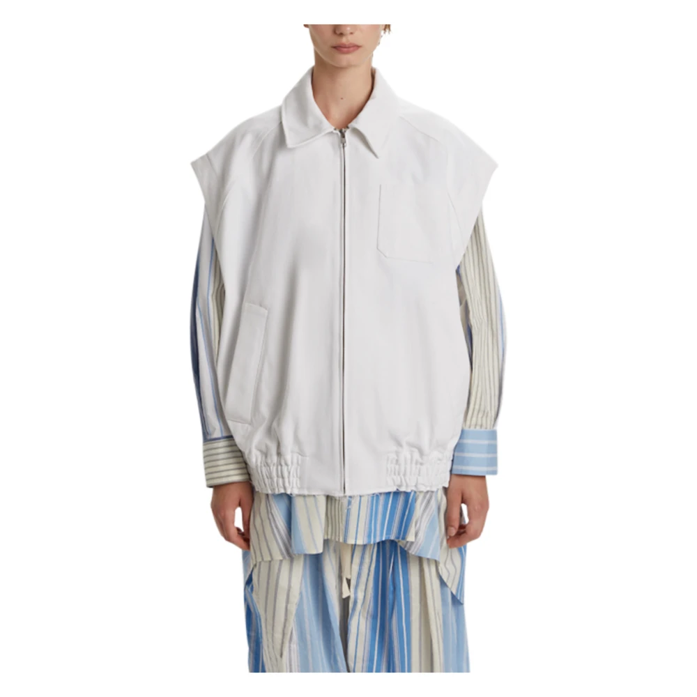 Phisique Du Role Donna Bianco Gilet Di Jeans