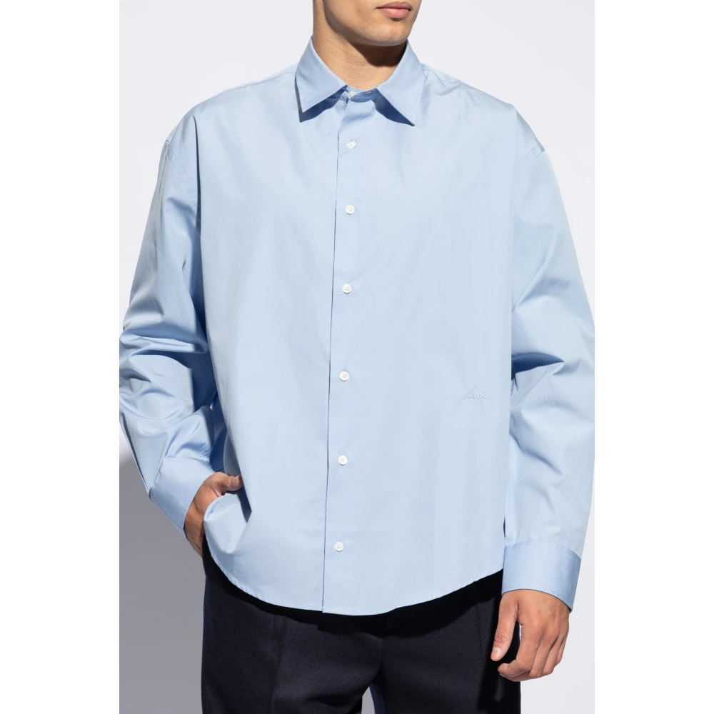 Ami Paris Katoenen shirt Blue Heren