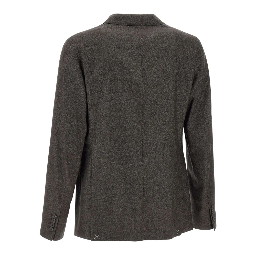 PESERICO Wollen Blazer Bruin Jas Slim Fit Brown Heren
