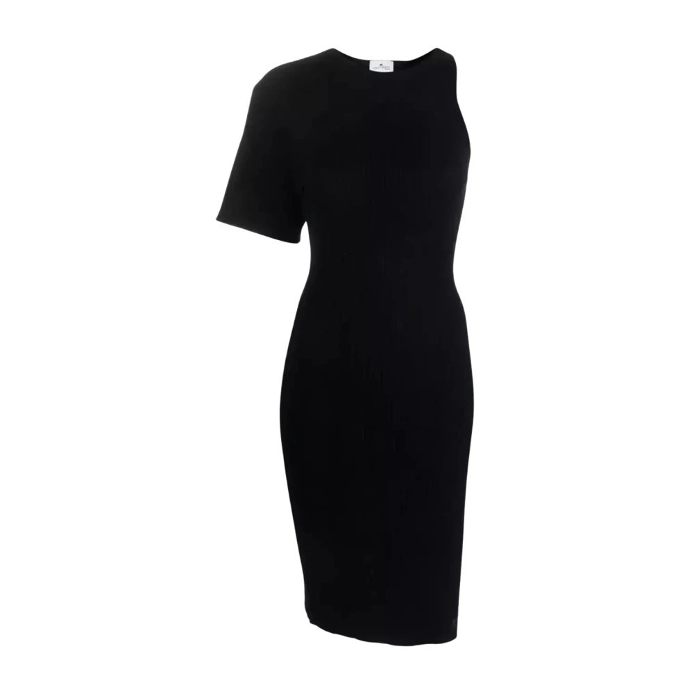 Courrèges Women's Black Asymmetric Knit Dress - Short Dresses - S - Dresses