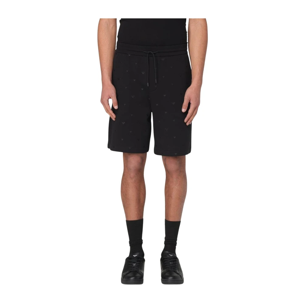 Emporio Armani Men's Black Eagle Logo Shorts