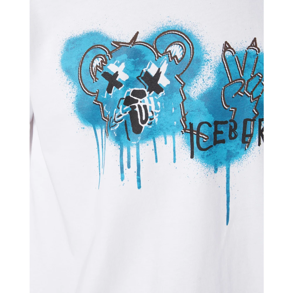 Iceberg Klassiek wit regular fit wit katoenen jersey t-shirt White Heren
