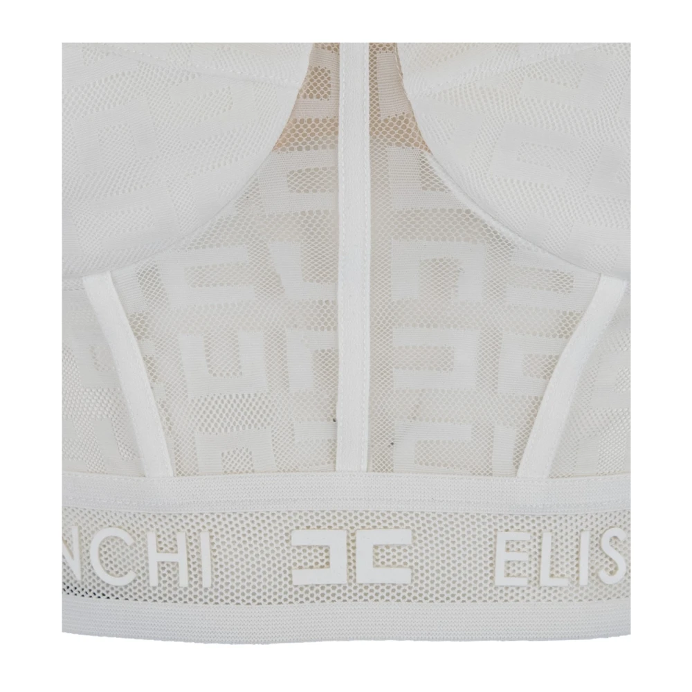 Elisabetta Franchi Top met rits sluiting en logo White Dames