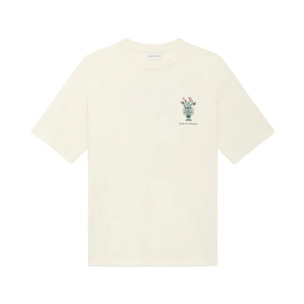 Drole de Monsieur Vaasprint Crème T-shirt White Heren