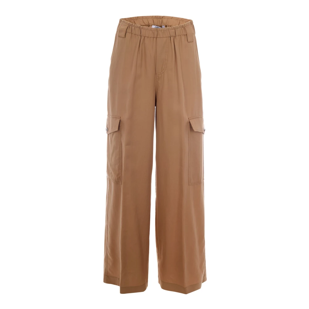 Liu Jo Kvinno Brun Byxor Dam, S, Wide Byxor