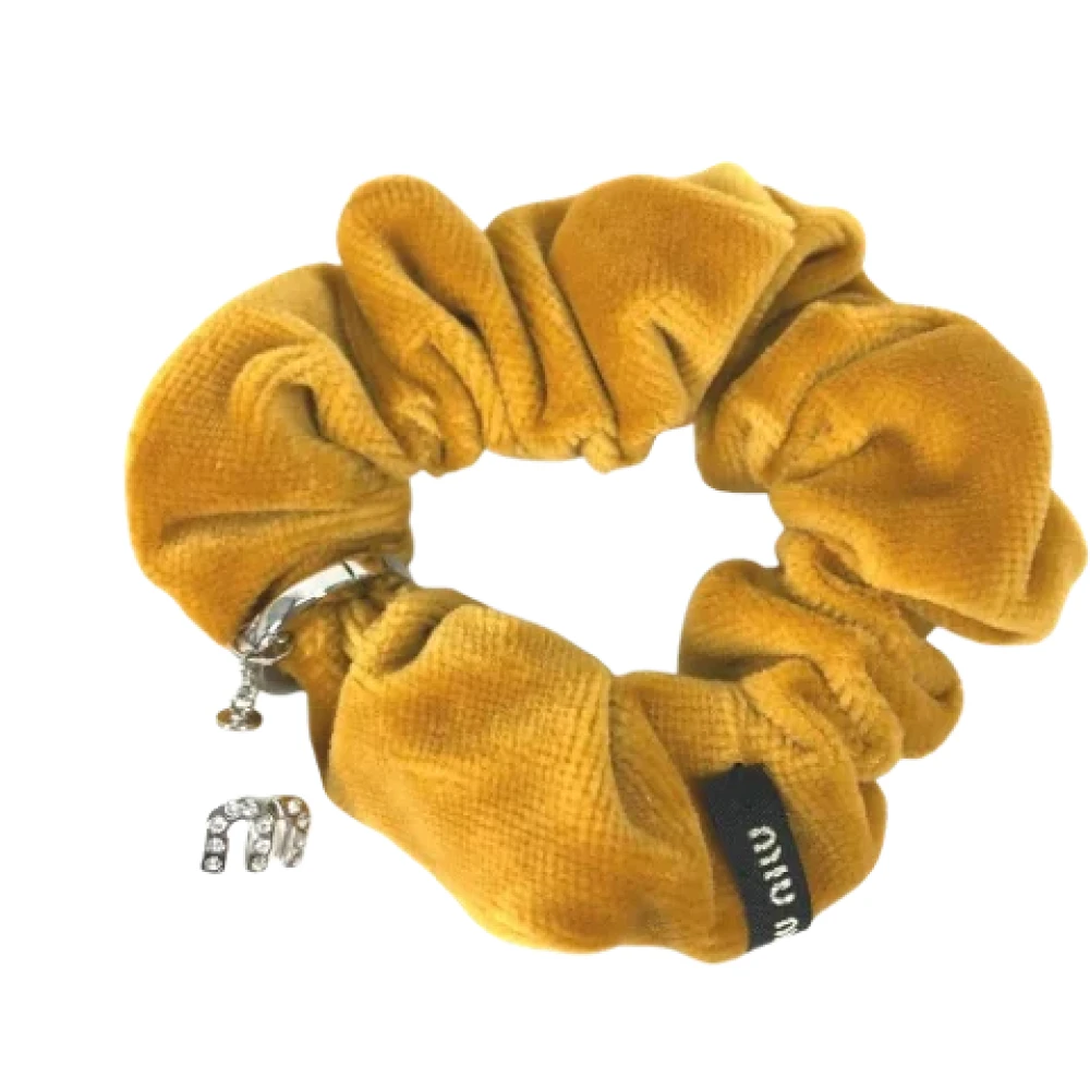 Miu Pre-owned Velvet hair-accessories Yellow Dames