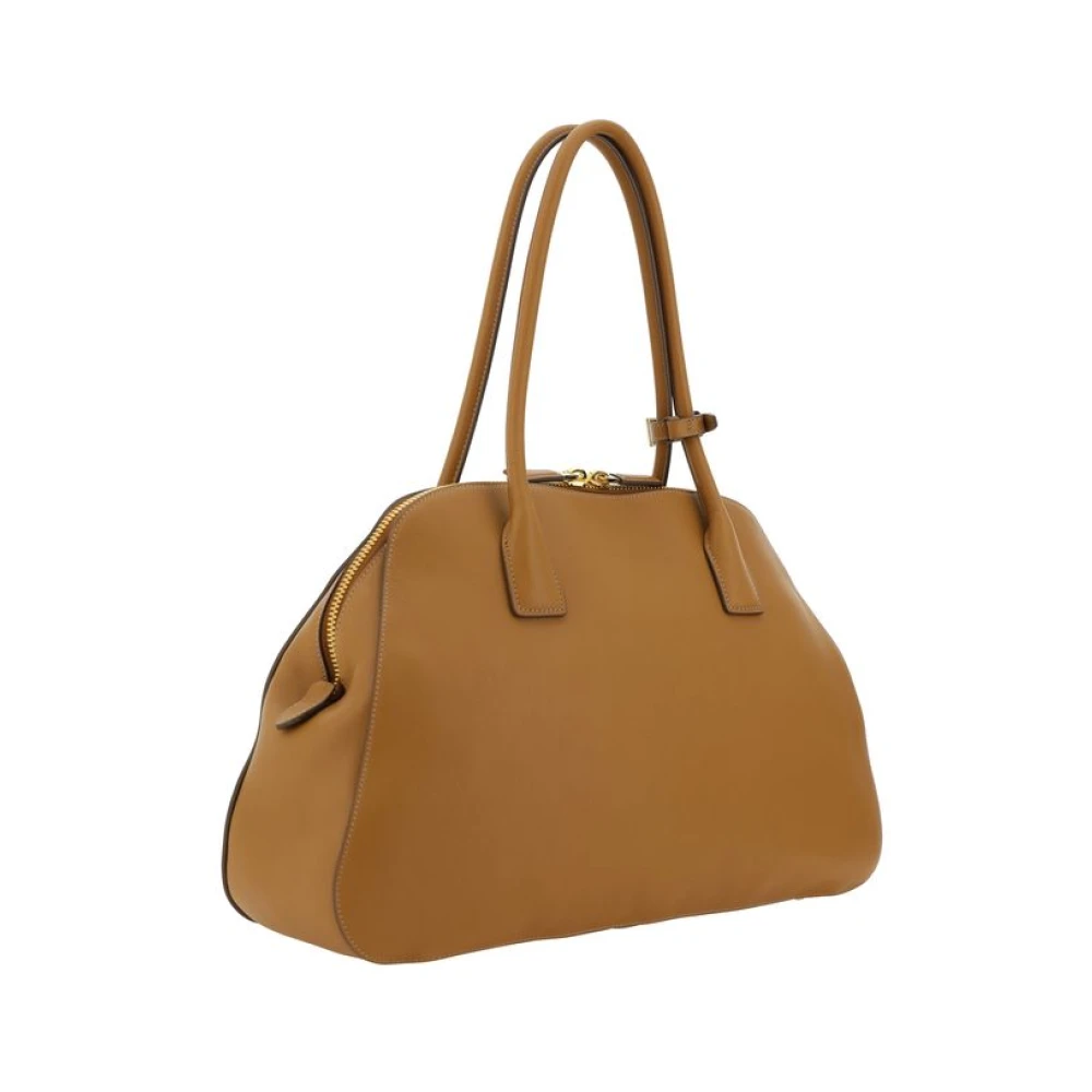 Prada Leren schoudertas met rits Brown Dames