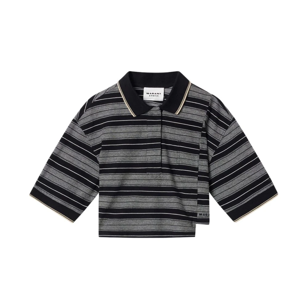 Marant Étoile Women's Multicolor Polo Shirts, S, Isalyne Striped Polo Shirt