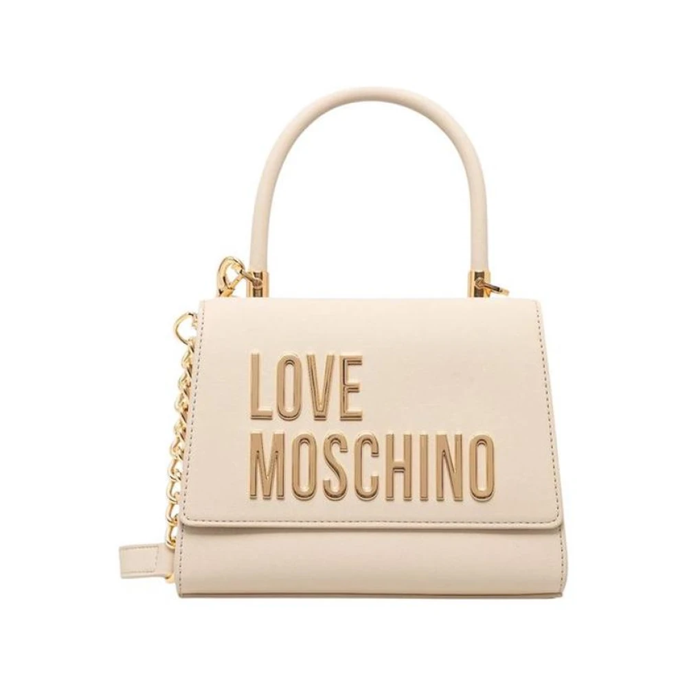 Love Moschino Women's Beige Handbags, One Size, Polyethylene Handbag With Woven Detailing